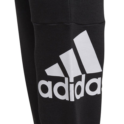 Black-White - Side - Adidas Boys Essentials French Terry Jogging Bottoms