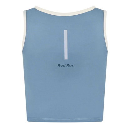 Blue Beige - Back - Red Run Womens-Ladies Baby Logo Cropped Slim Tank Top