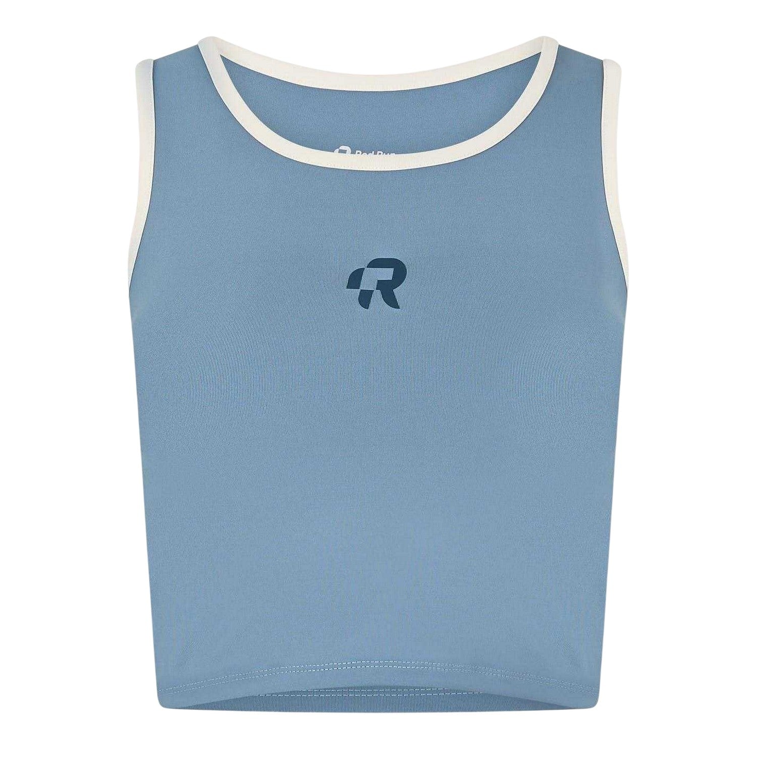 Blue Beige - Front - Red Run Womens-Ladies Baby Logo Cropped Slim Tank Top