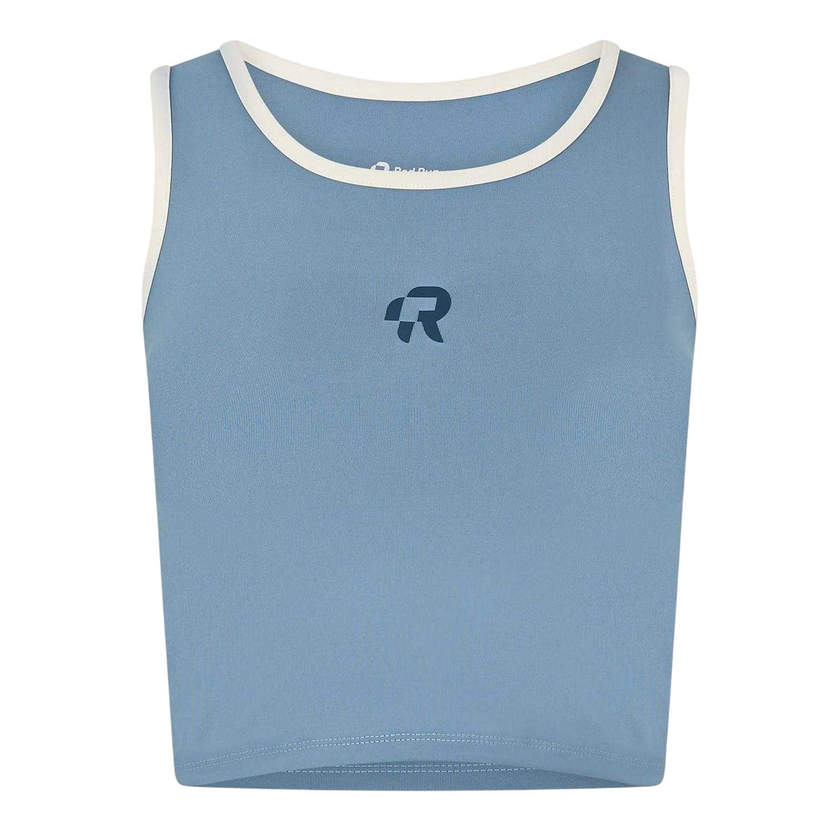 Blue Beige - Front - Red Run Womens-Ladies Baby Logo Cropped Slim Tank Top