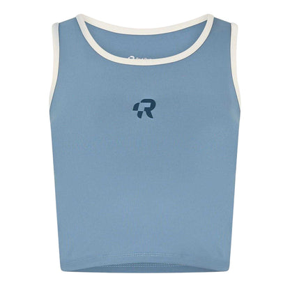 Blue Beige - Front - Red Run Womens-Ladies Baby Logo Cropped Slim Tank Top