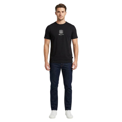 Black - Side - Aquascutum Mens Crew Neck Regular T-Shirt