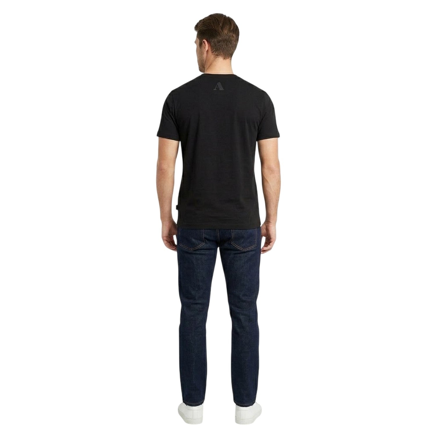 Black - Lifestyle - Aquascutum Mens Crew Neck Regular T-Shirt