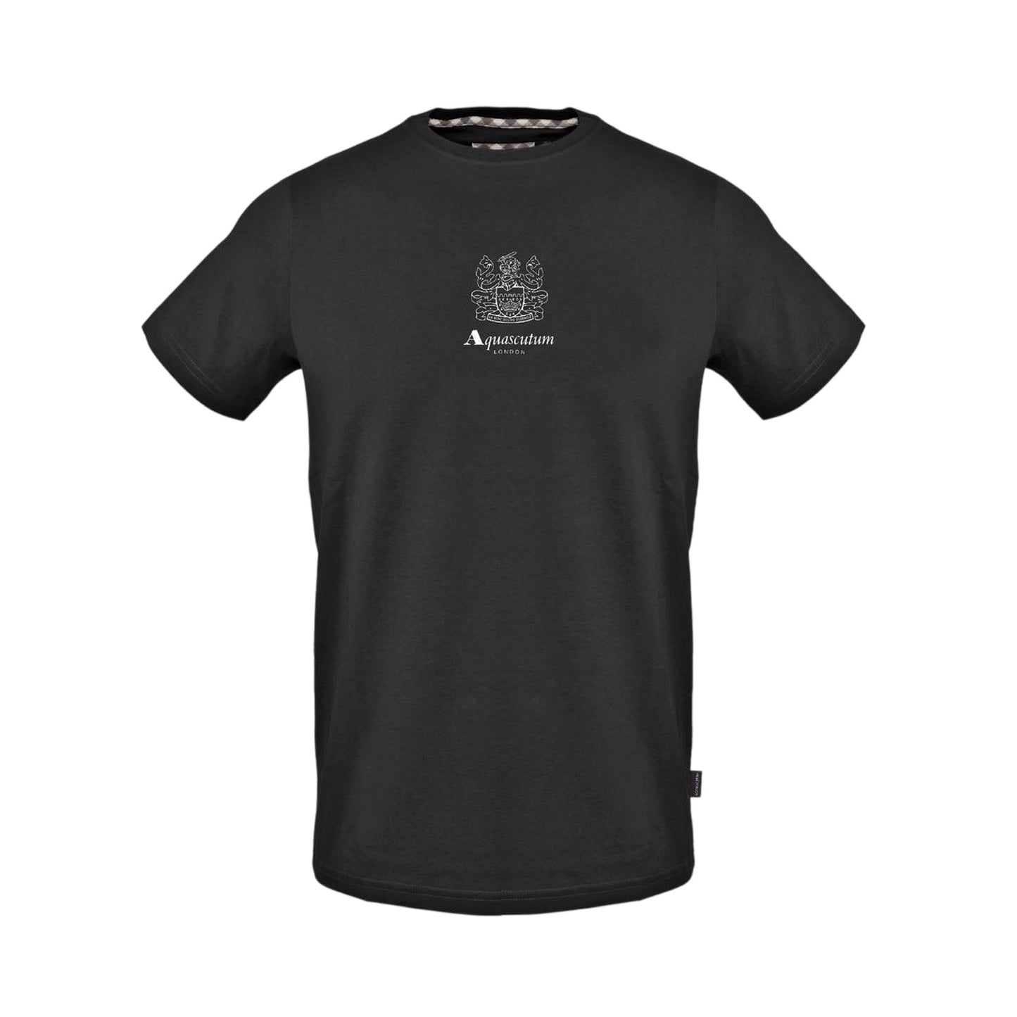 Black - Front - Aquascutum Mens Crew Neck Regular T-Shirt