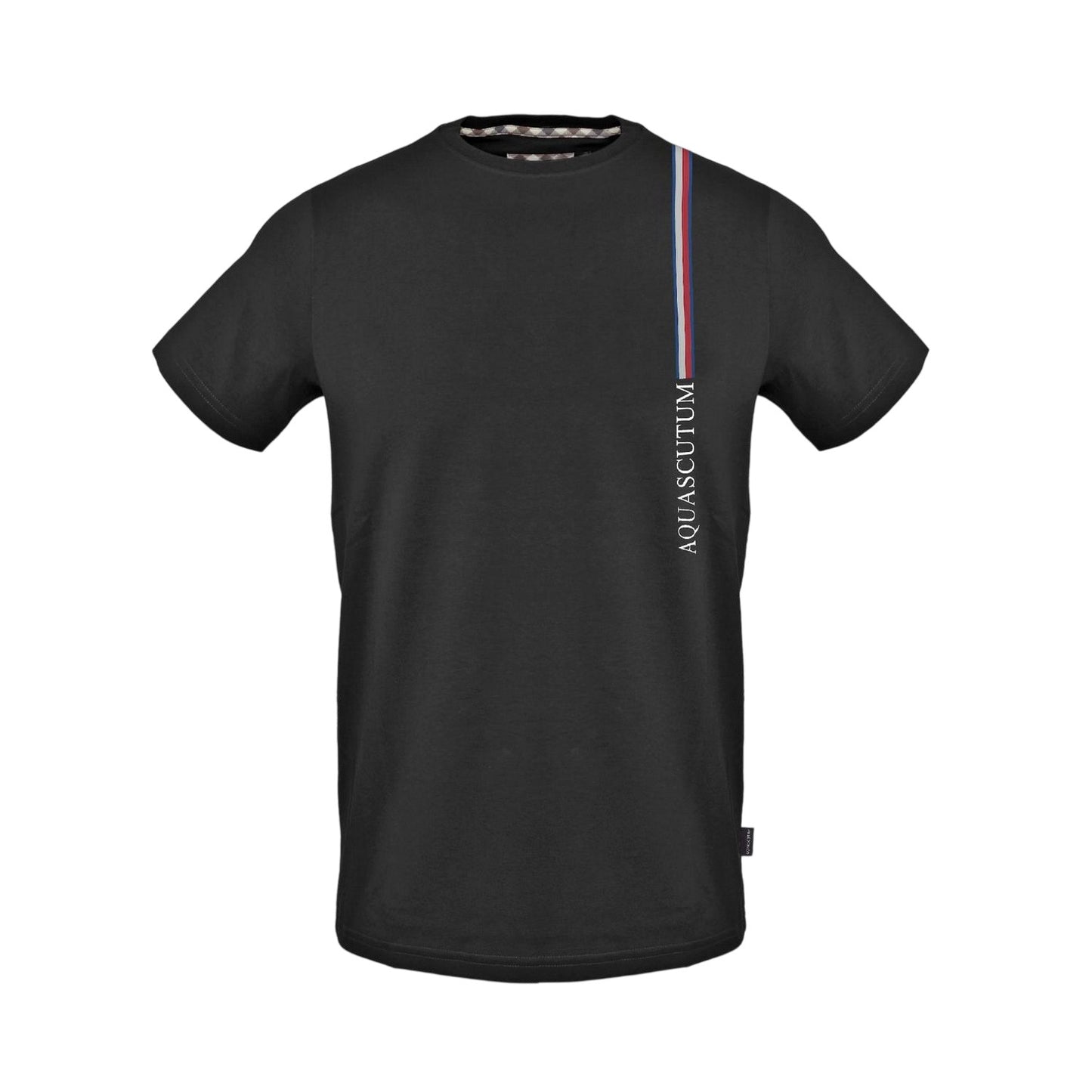 Black - Front - Aquascutum Mens Crew Neck Regular T-Shirt