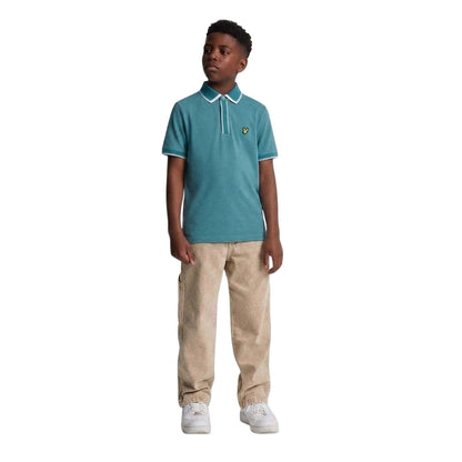 Storm Blue - Side - Lyle & Scott Childrens-Kids Regular Polo Shirt