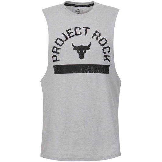Grey - Front - Under Armour Mens Project Rock Graphic Tank Top