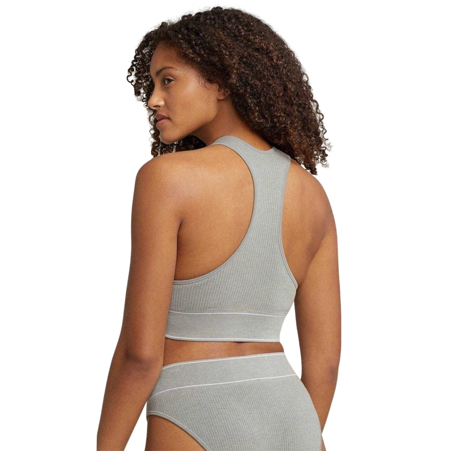 Heather Grey - Back - Ralph Lauren Womens-Ladies Crew Neck Slim Tank Top