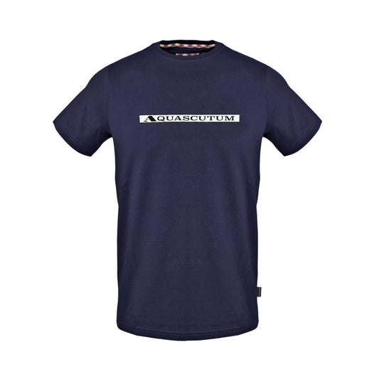 Navy - Front - Aquascutum Mens Lettering T-Shirt