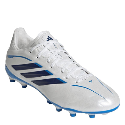 White-Black-Blue - Side - Adidas Childrens-Kids Copa Pure IV League Flexible Ground Football Boots