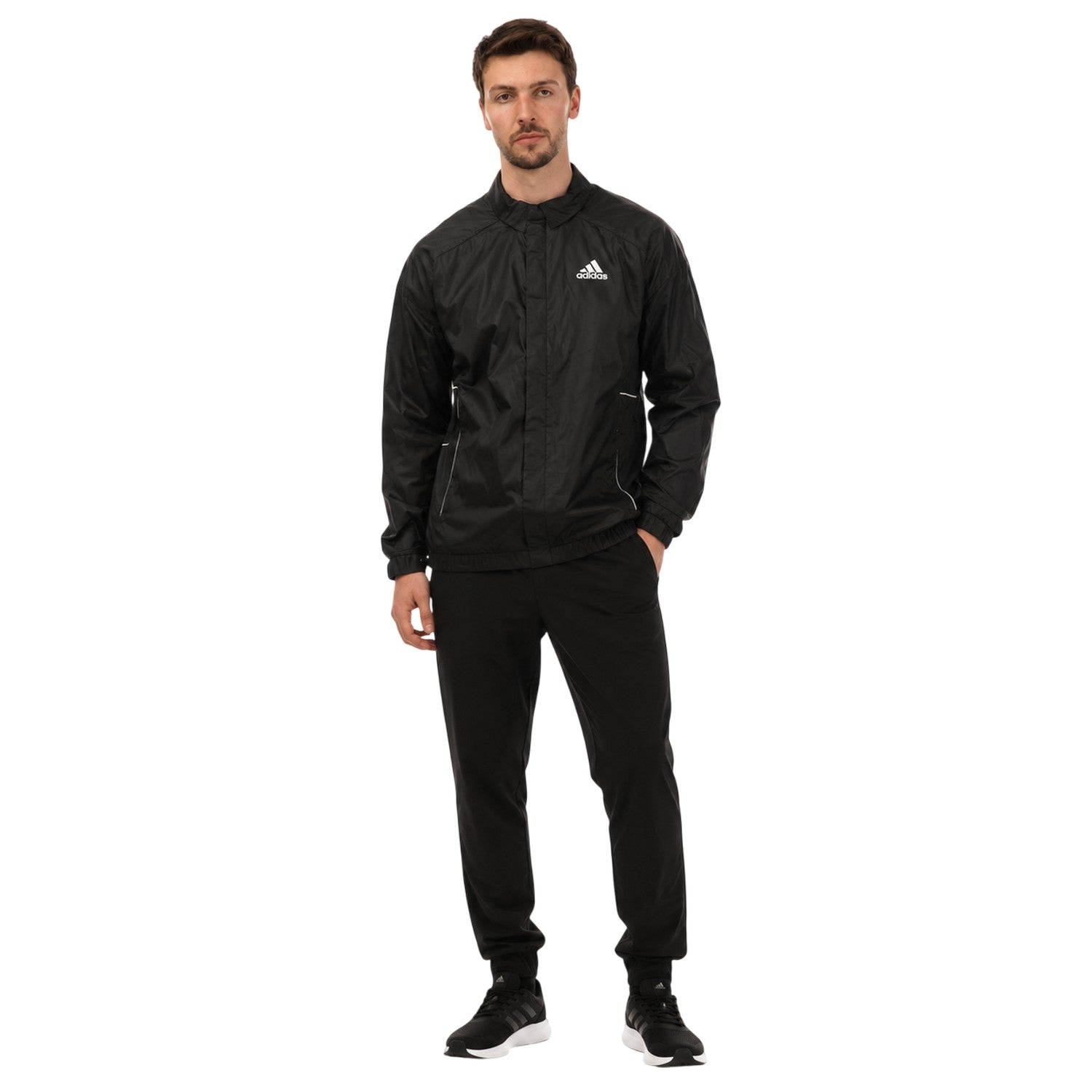 Black - Side - Adidas Mens Traveer WIND RDY Wind Jacket