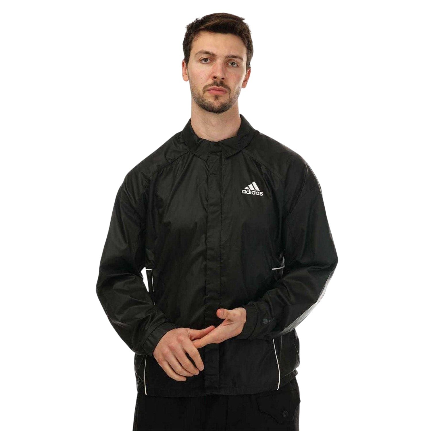 Black - Front - Adidas Mens Traveer WIND RDY Wind Jacket