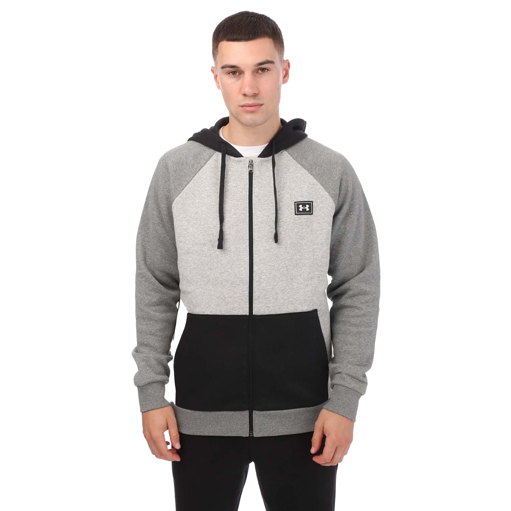 Grey-Black - Front - Under Armour Mens Rival Fleece Jacket