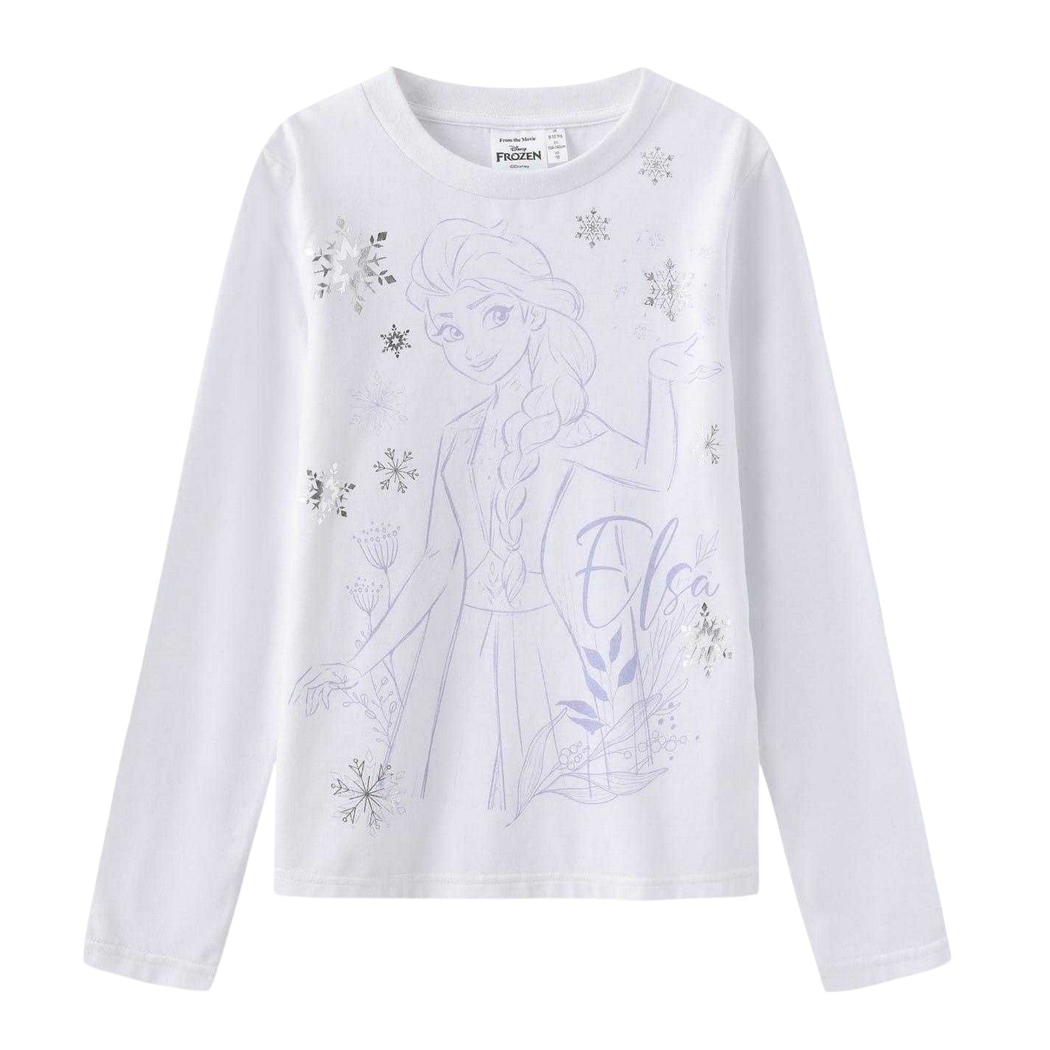 White-Grey-Pink - Back - Frozen Childrens-Kids Elsa Top & Bottom Set