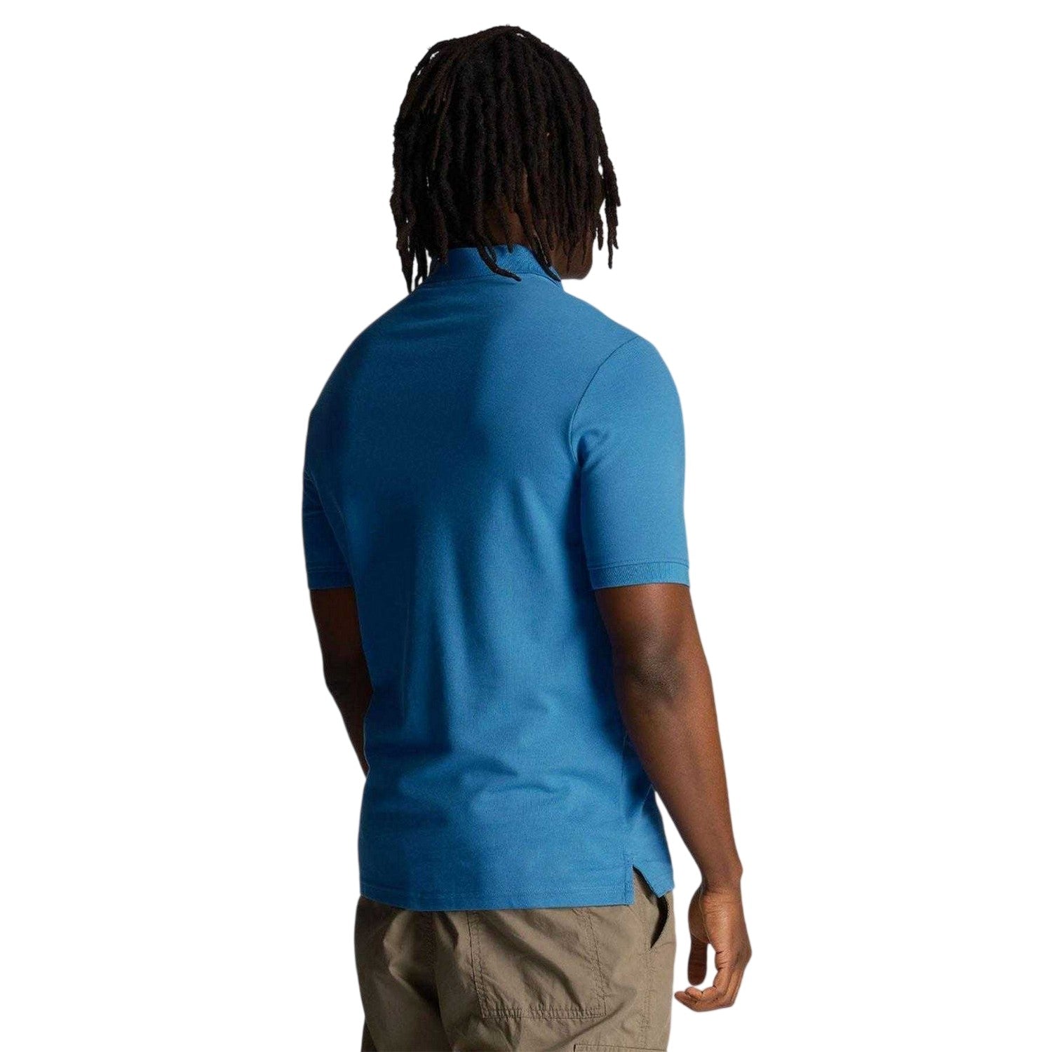 Blue - Back - Lyle & Scott Mens Embroidered Logo Polo Shirt