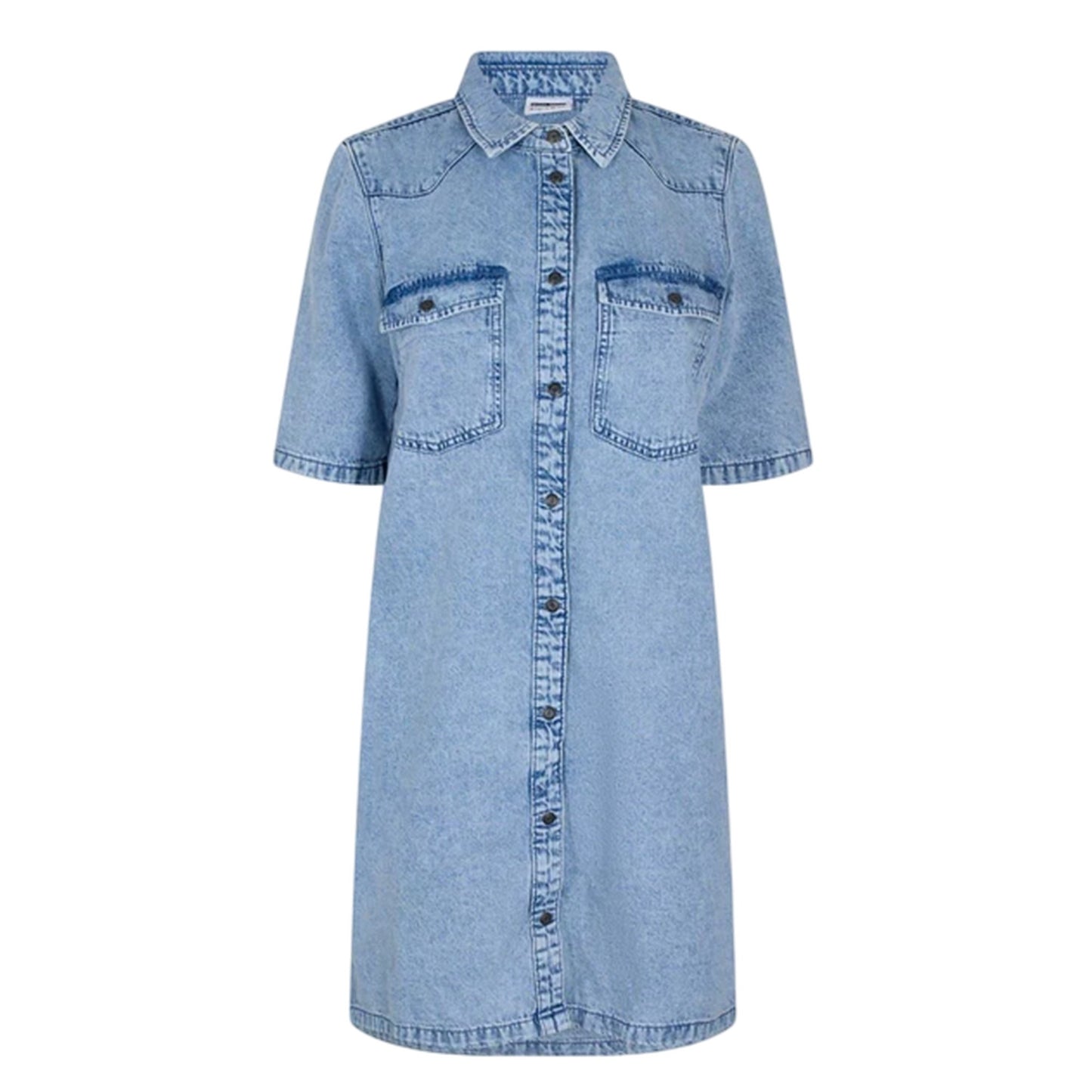 Light Blue - Front - Noisy May Womens-Ladies Denim Shirt Dress