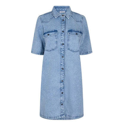 Light Blue - Front - Noisy May Womens-Ladies Denim Shirt Dress