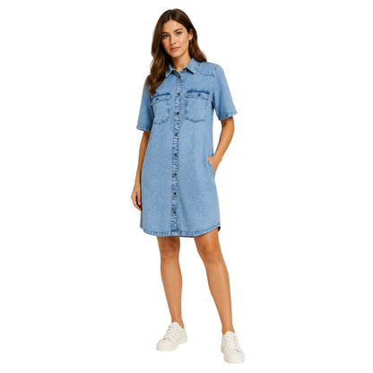 Light Blue - Lifestyle - Noisy May Womens-Ladies Denim Shirt Dress