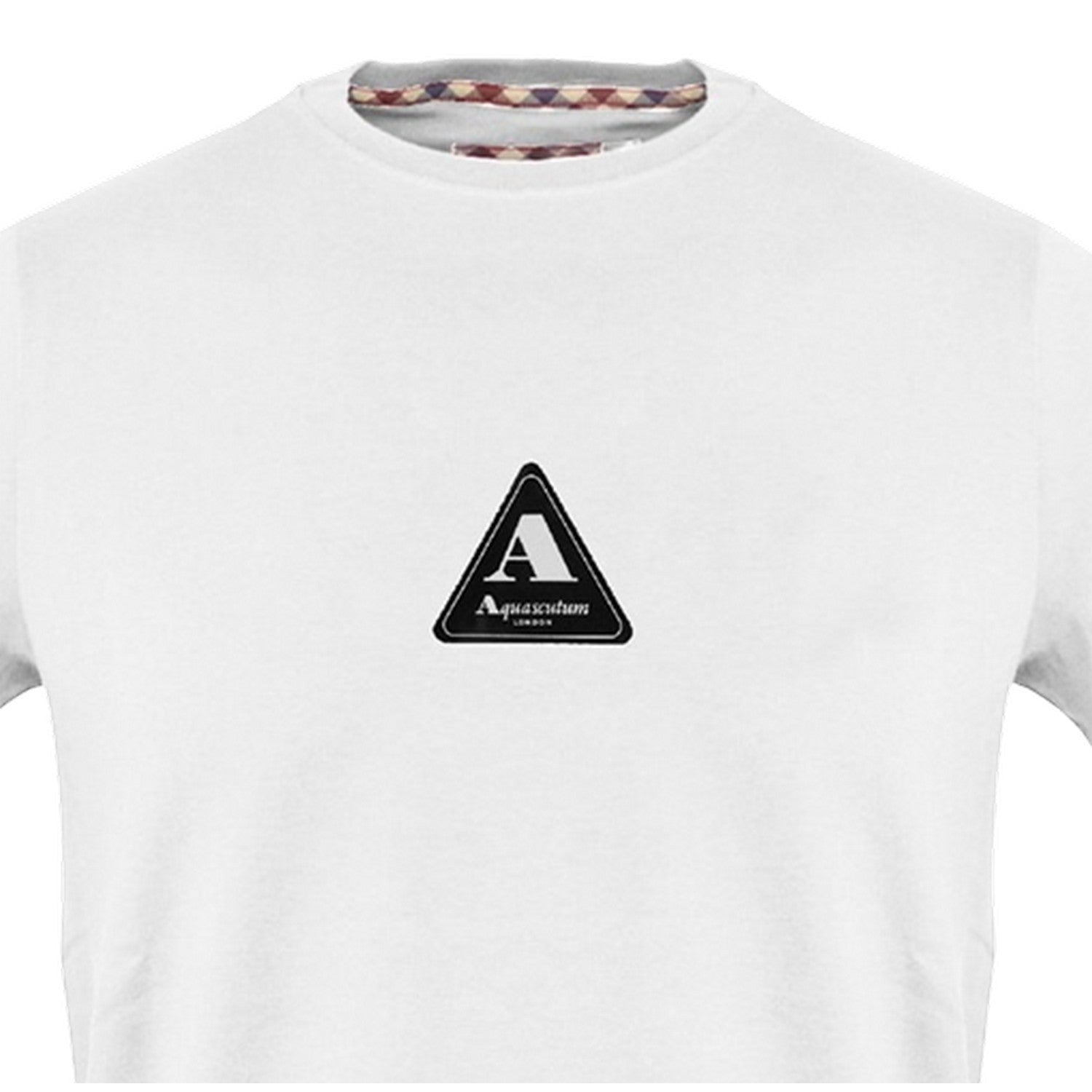 White - Back - Aquascutum Mens Logo Jersey Crew Neck T-Shirt