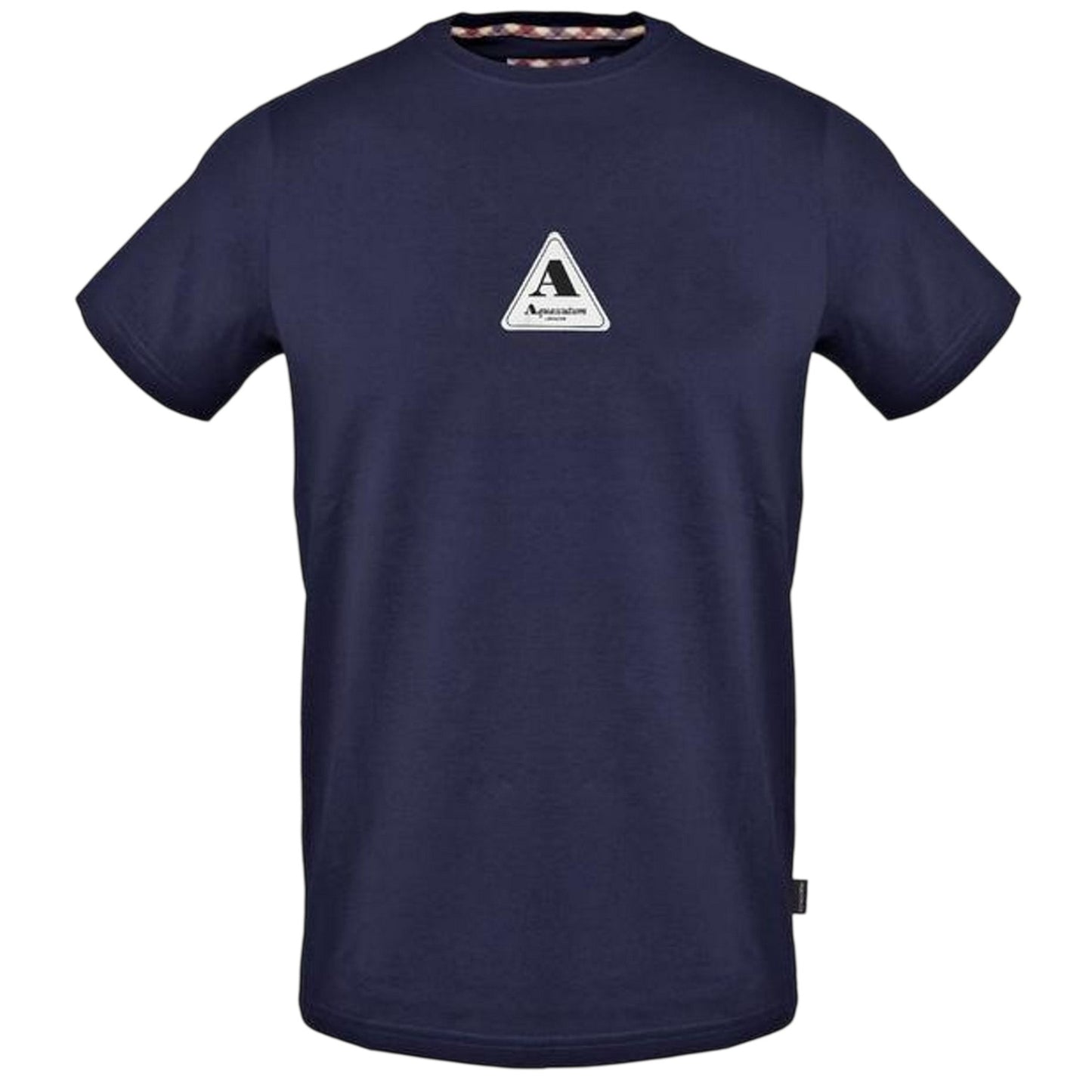 Navy - Front - Aquascutum Mens Logo Jersey Crew Neck T-Shirt