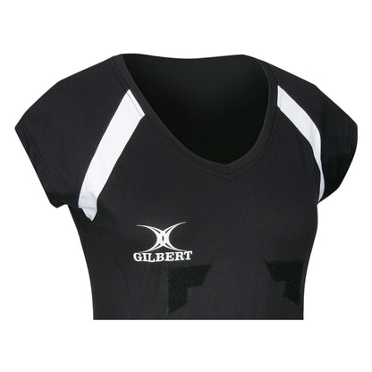Black - Back - Gilbert Womens-Ladies Helix Slim Rugby Shirt