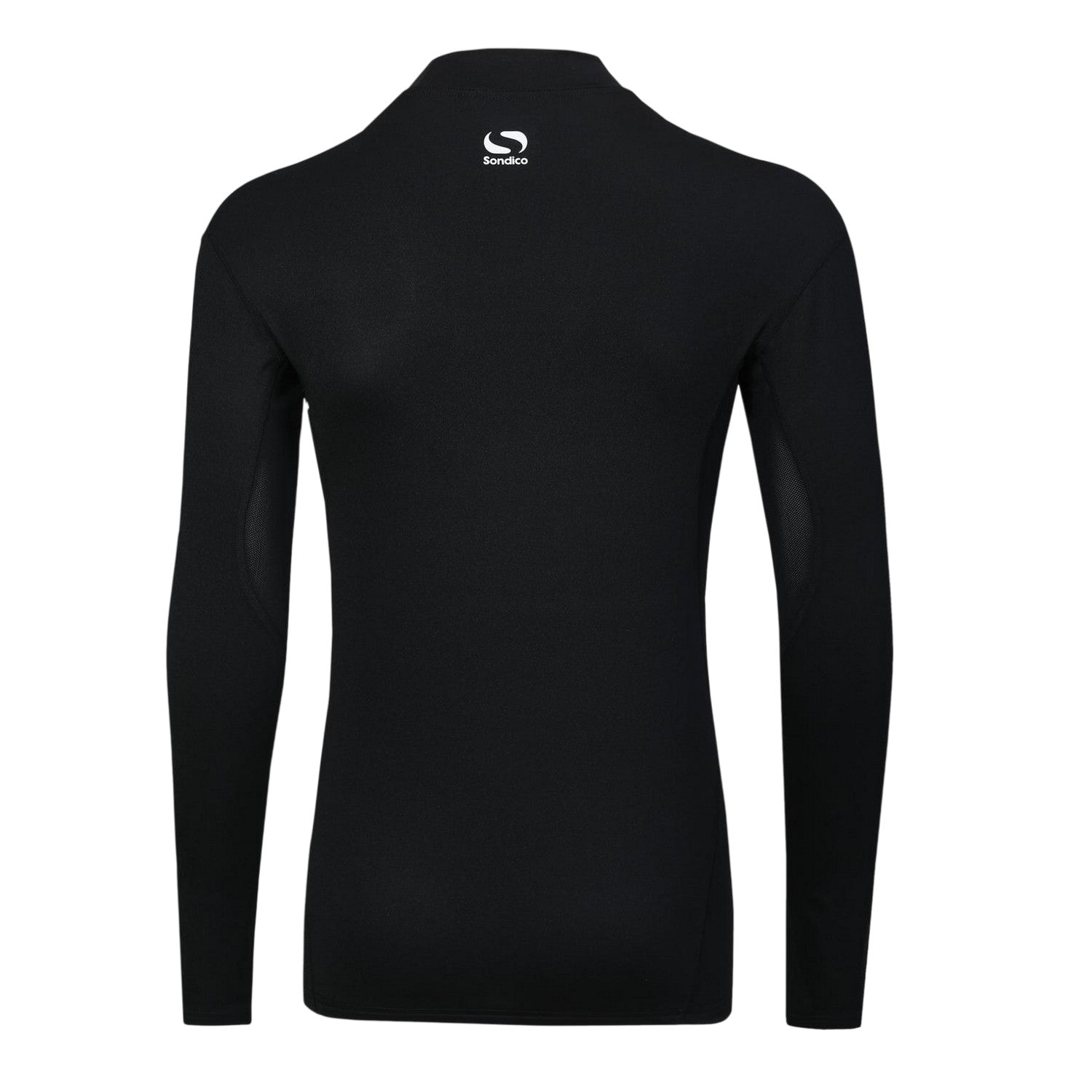 Black - Back - Sondico Mens Mock Neck Base Layer Top