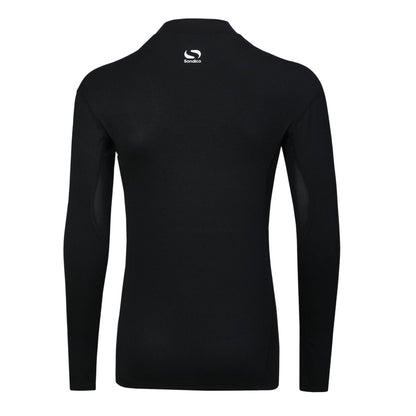 Black - Back - Sondico Mens Mock Neck Base Layer Top