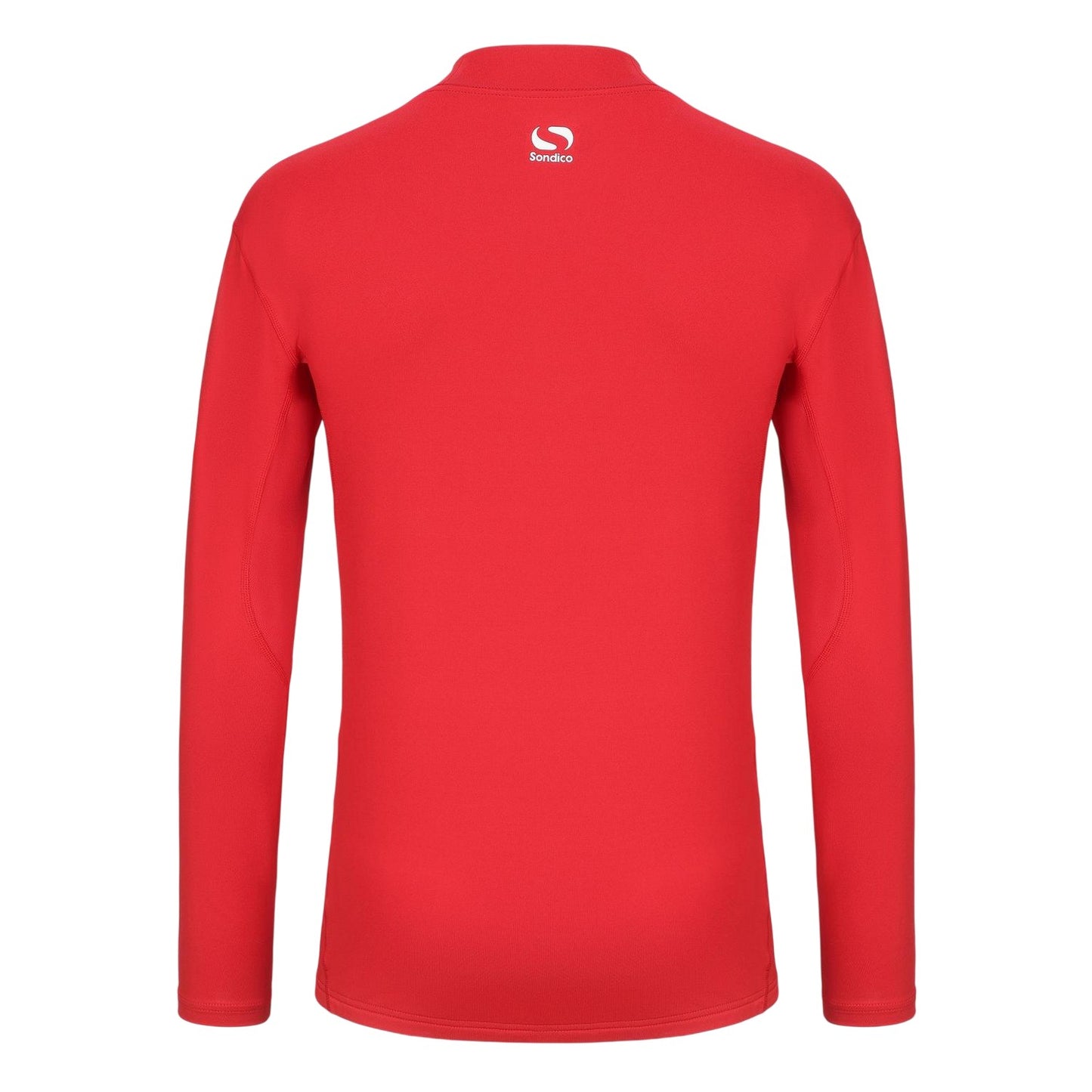 Red - Back - Sondico Mens Mock Neck Base Layer Top