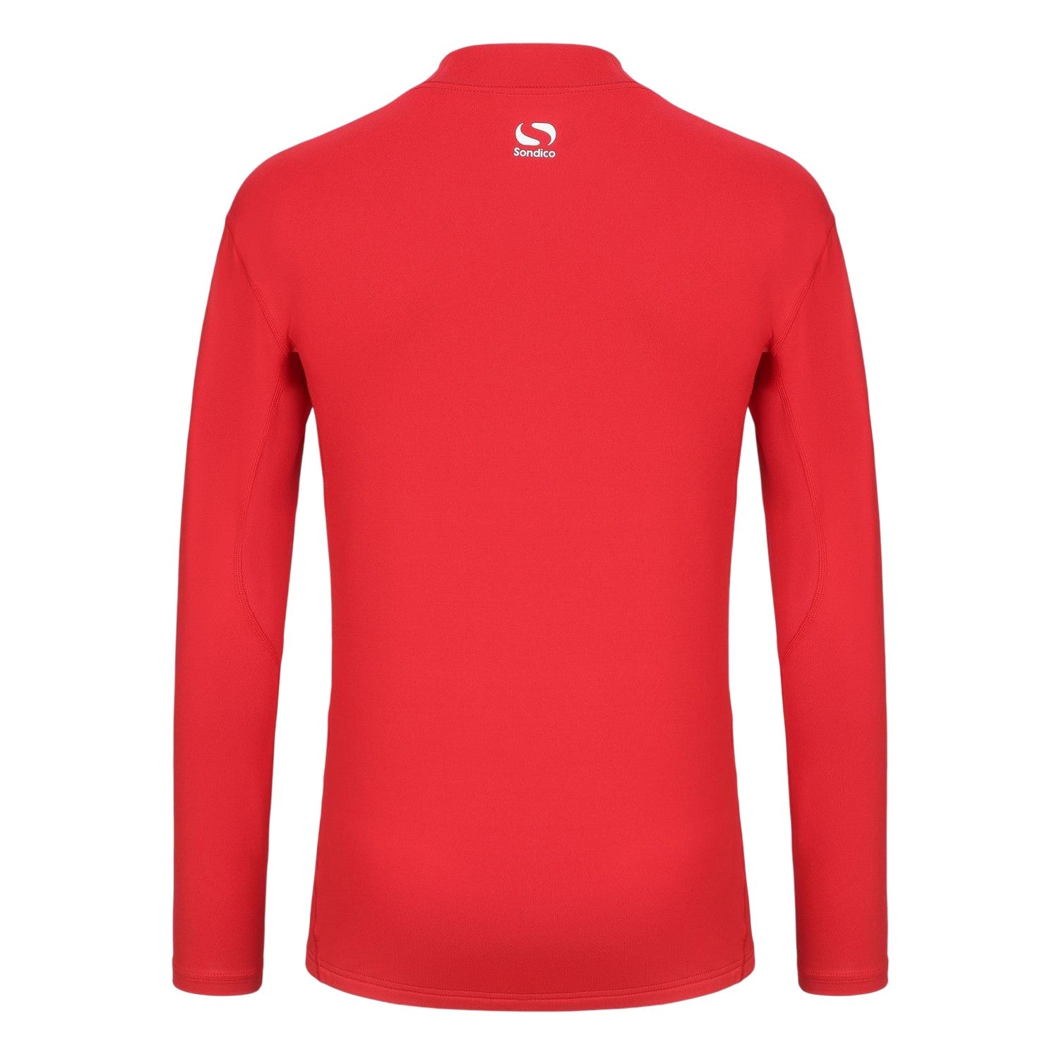 Red - Back - Sondico Mens Mock Neck Base Layer Top