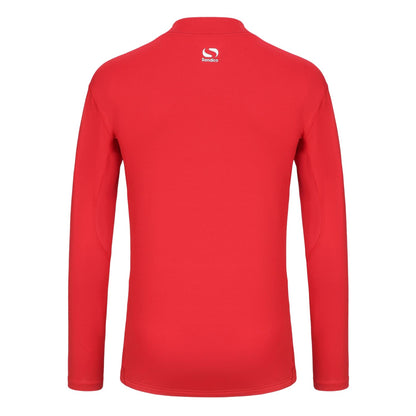 Red - Back - Sondico Mens Mock Neck Base Layer Top