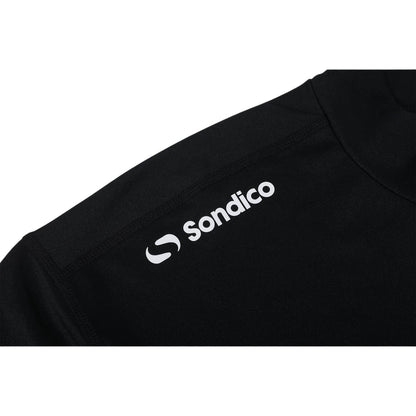 Black - Side - Sondico Mens Mock Neck Base Layer Top