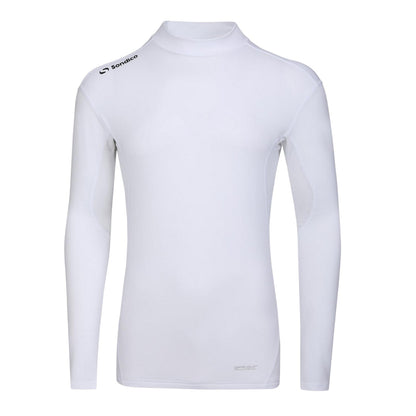 White - Front - Sondico Mens Mock Neck Base Layer Top