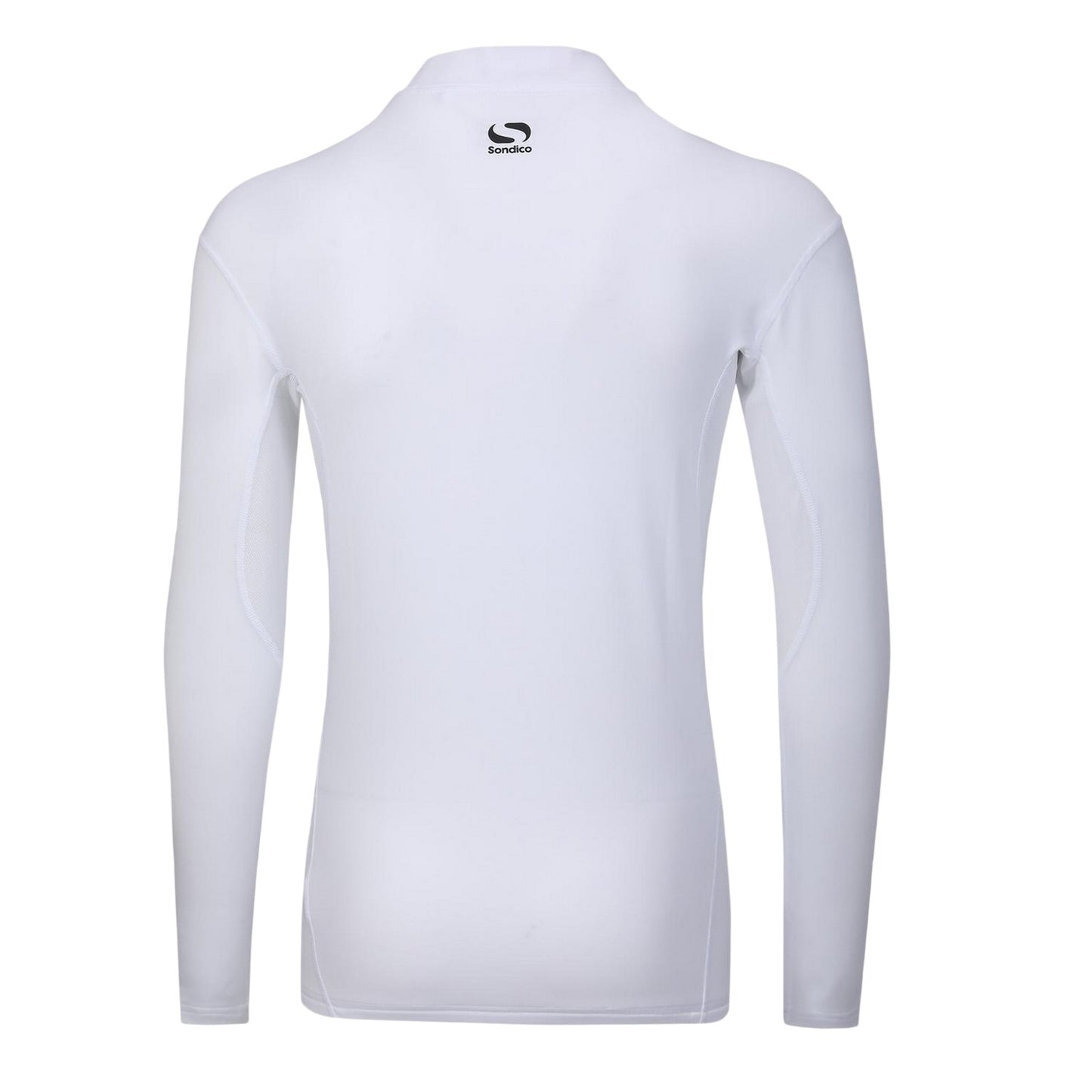 White - Back - Sondico Mens Mock Neck Base Layer Top