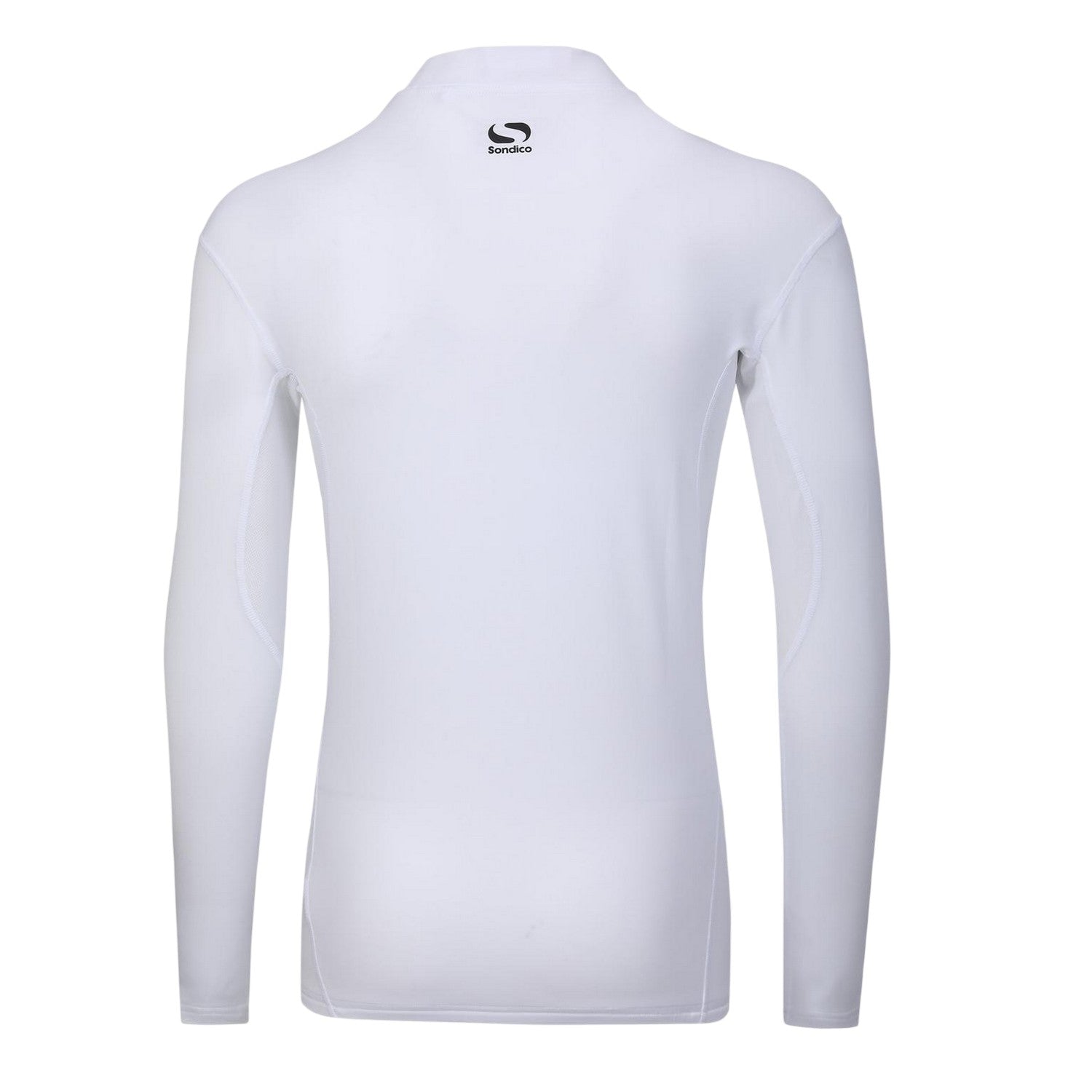White - Back - Sondico Mens Mock Neck Base Layer Top