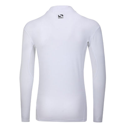 White - Back - Sondico Mens Mock Neck Base Layer Top