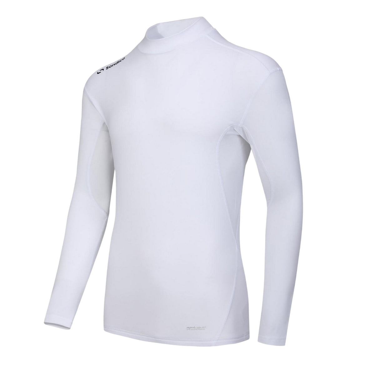 White - Lifestyle - Sondico Mens Mock Neck Base Layer Top