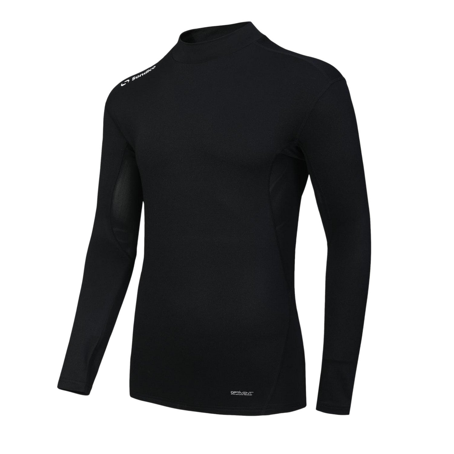 Black - Lifestyle - Sondico Mens Mock Neck Base Layer Top