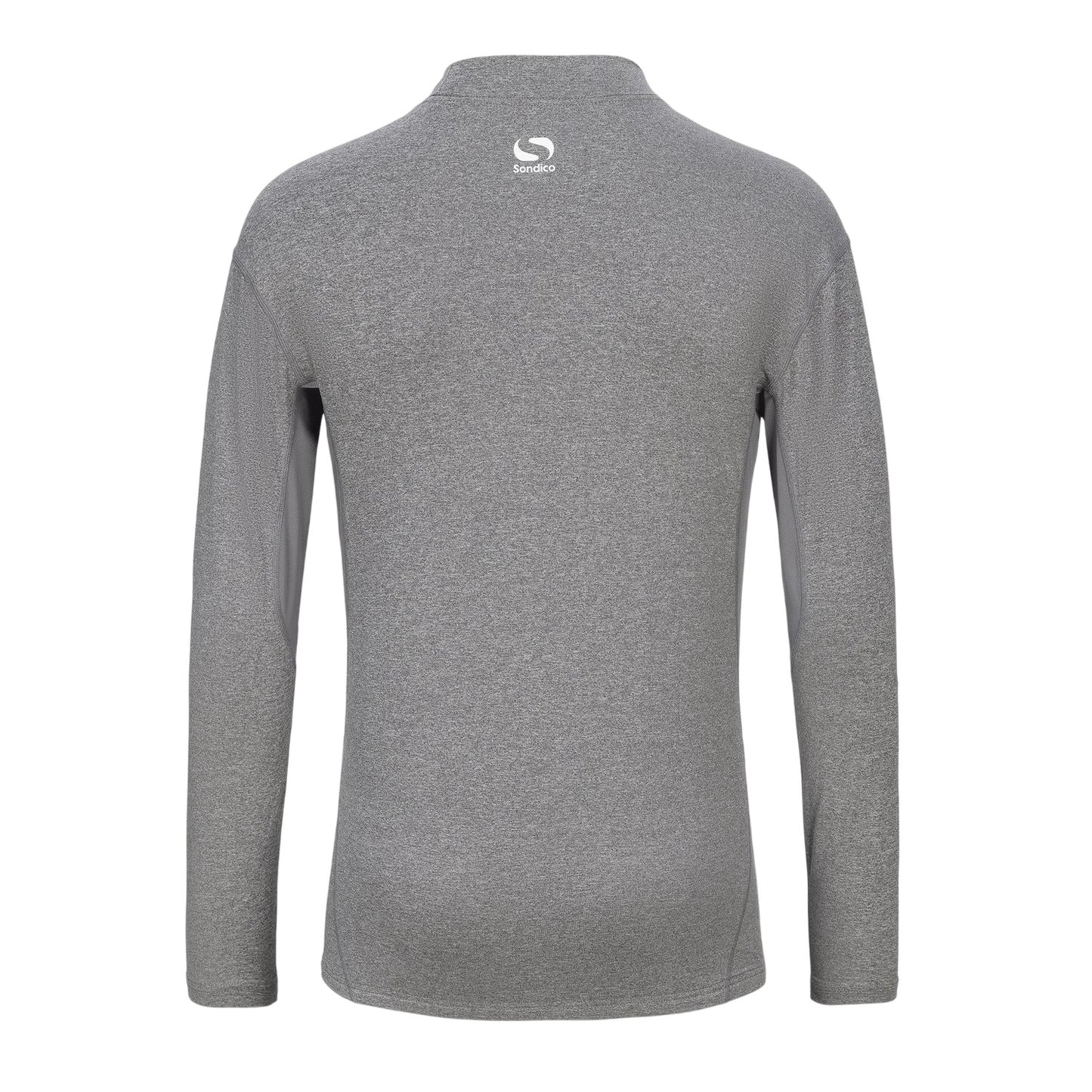 Grey - Back - Sondico Mens Mock Neck Base Layer Top