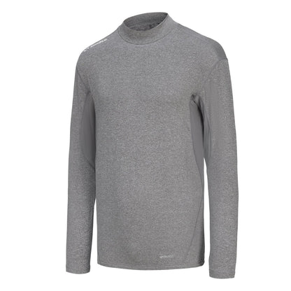 Grey - Side - Sondico Mens Mock Neck Base Layer Top