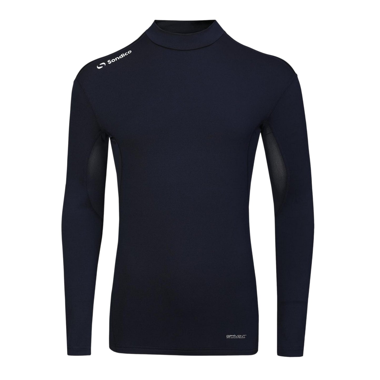 Navy - Front - Sondico Mens Mock Neck Base Layer Top
