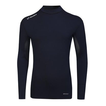 Navy - Front - Sondico Mens Mock Neck Base Layer Top
