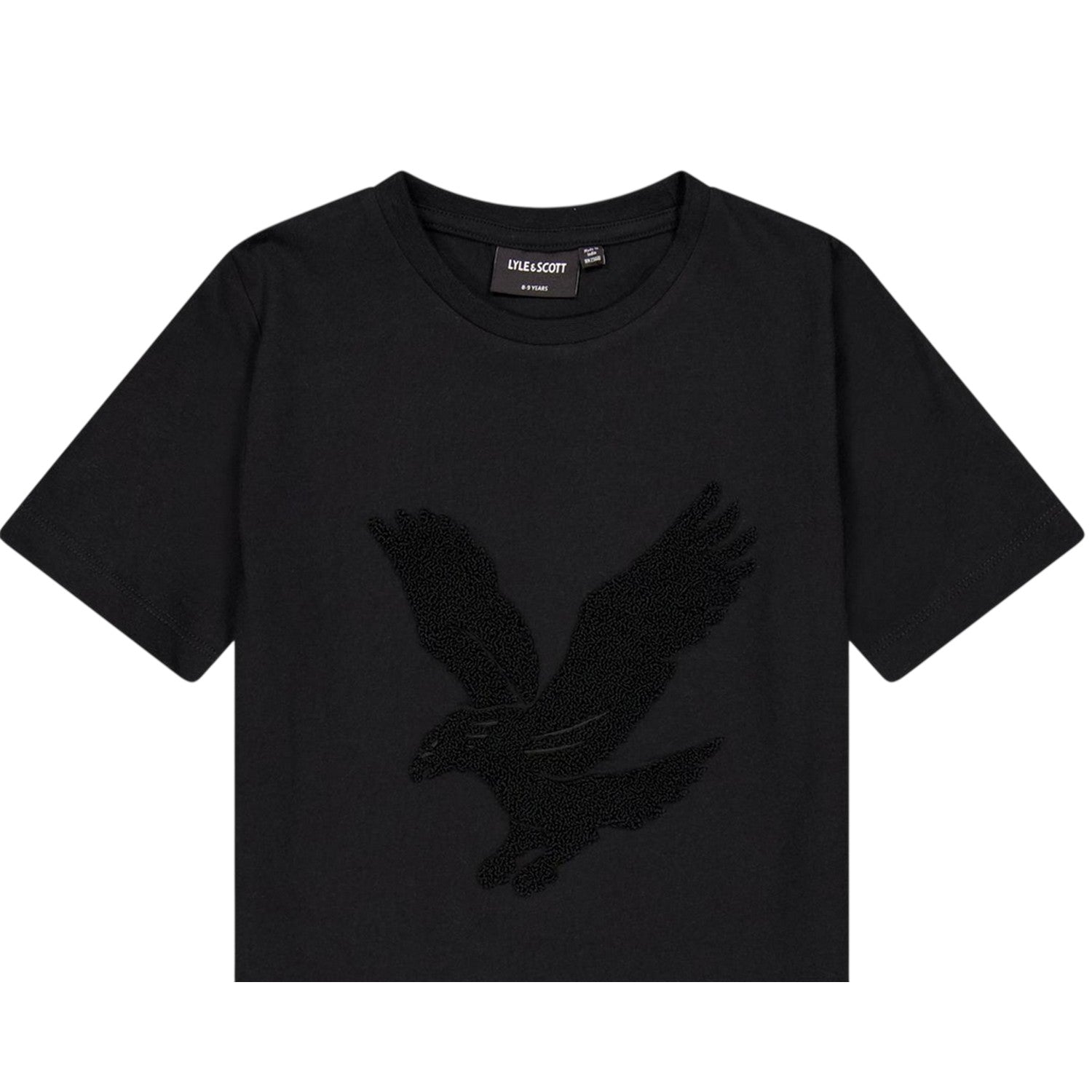 Black - Side - Lyle & Scott Childrens-Kids Big Logo Regular T-Shirt