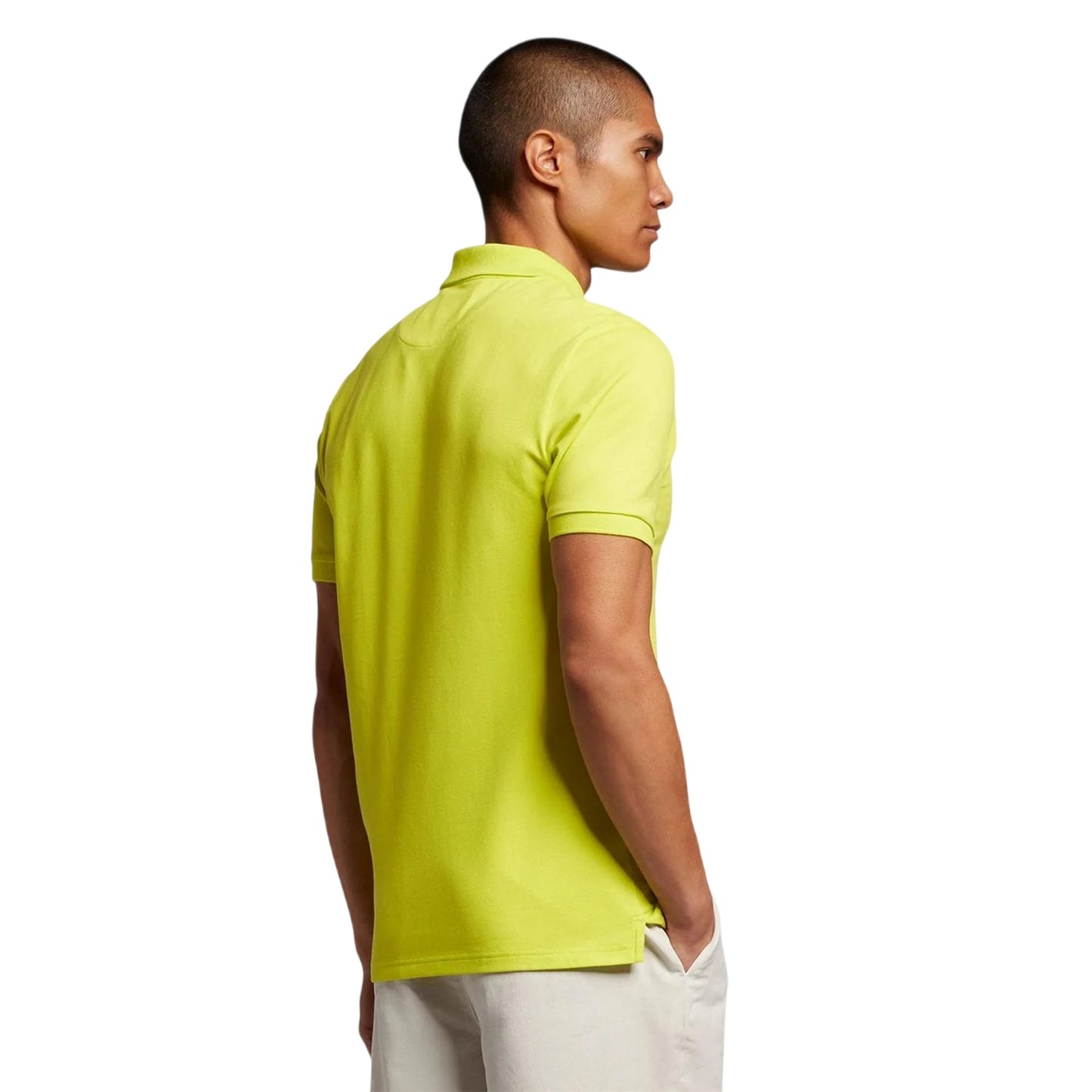 Electric Yellow - Back - Lyle & Scott Mens Cotton Short-Sleeved Polo Shirt