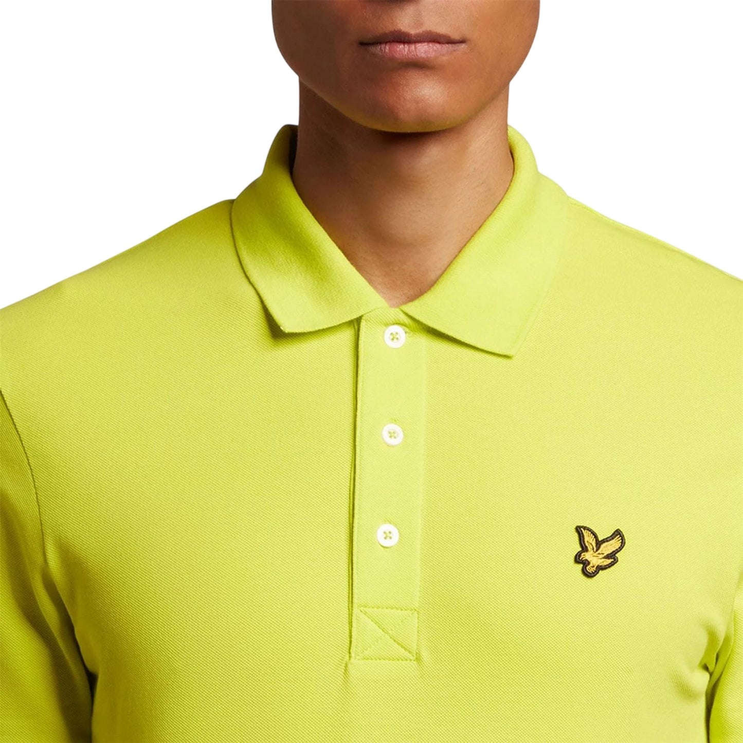Electric Yellow - Side - Lyle & Scott Mens Cotton Short-Sleeved Polo Shirt