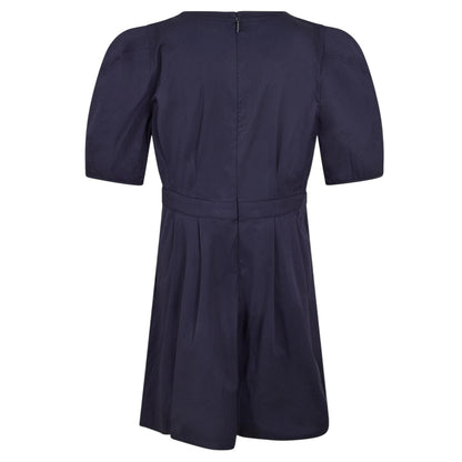 Navy - Back - Ted Baker Womens-Ladies V Neck Puff Sleeve Mini Dress