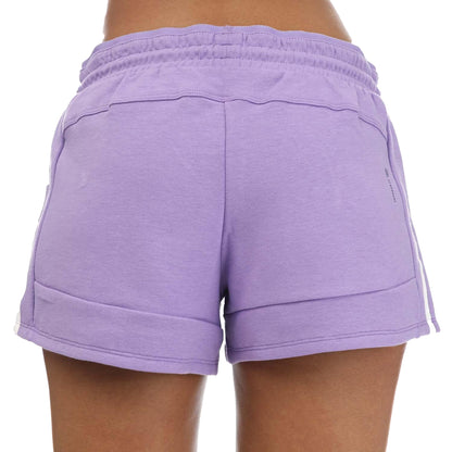 Violet - Back - Adidas Womens-Ladies Essentials Triple Stripe Training Casual Shorts