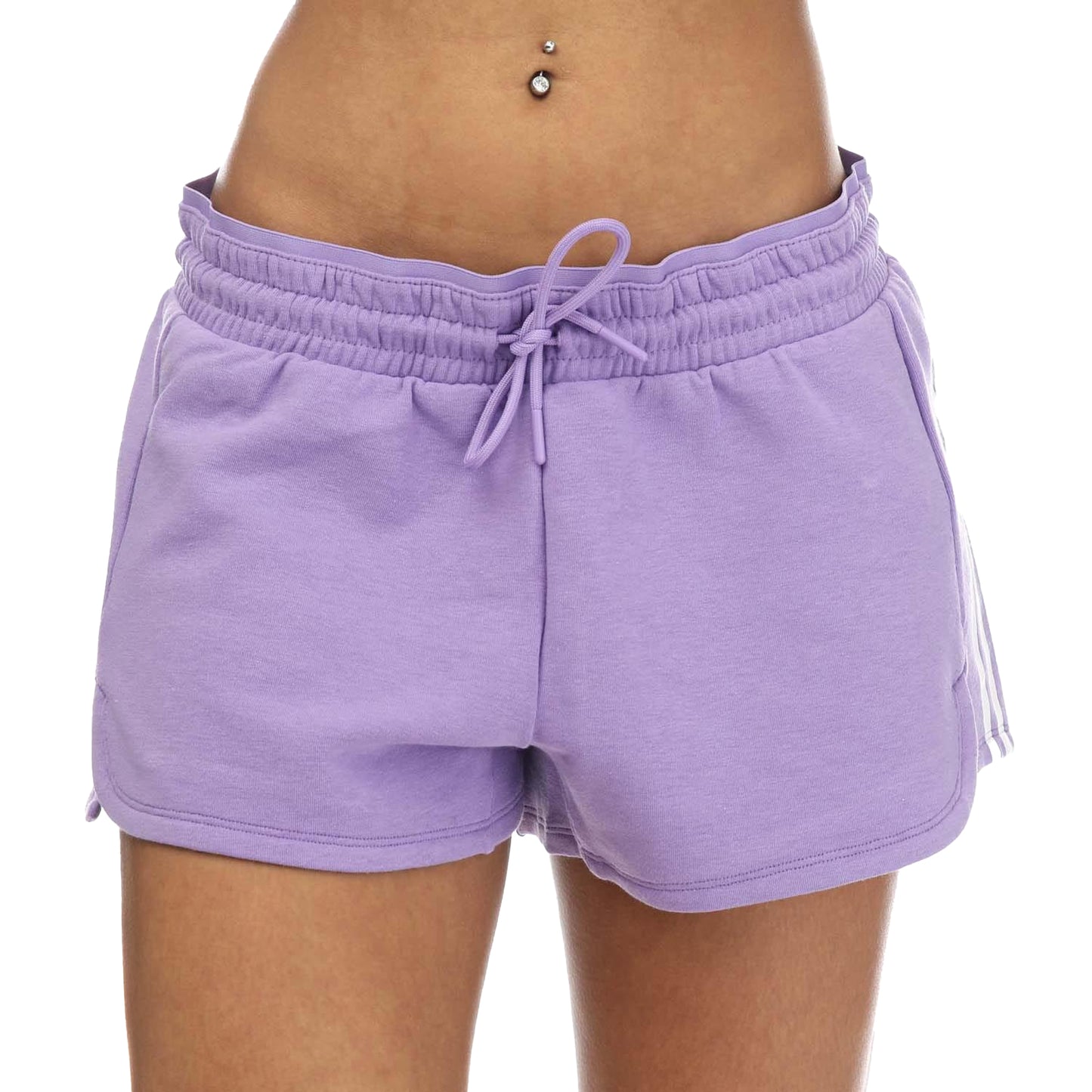 Violet - Front - Adidas Womens-Ladies Essentials Triple Stripe Training Casual Shorts