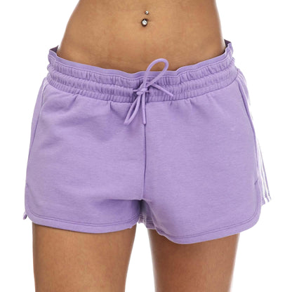 Violet - Front - Adidas Womens-Ladies Essentials Triple Stripe Training Casual Shorts
