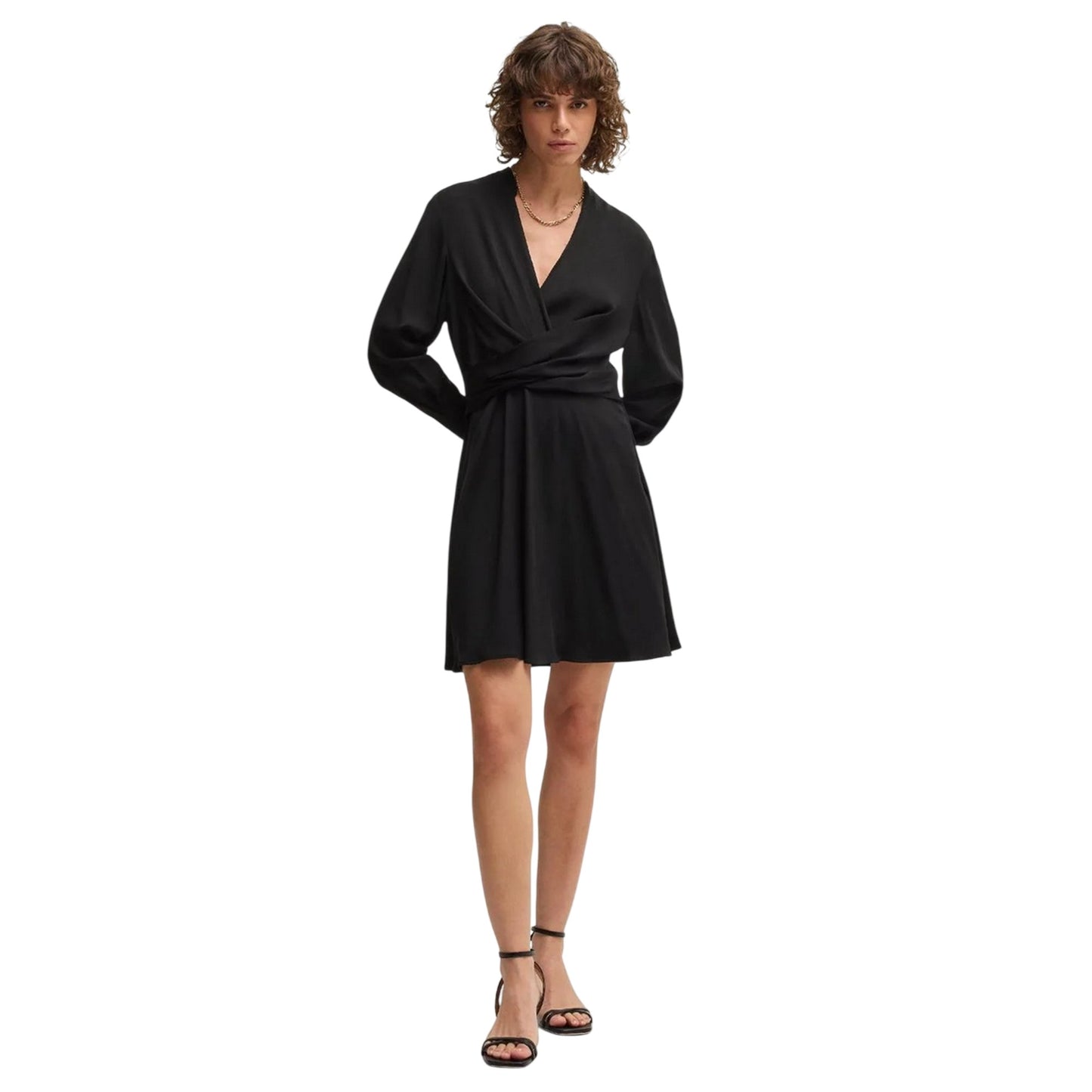 Black - Front - Boss Womens-Ladies Dimkai Wrap Dress