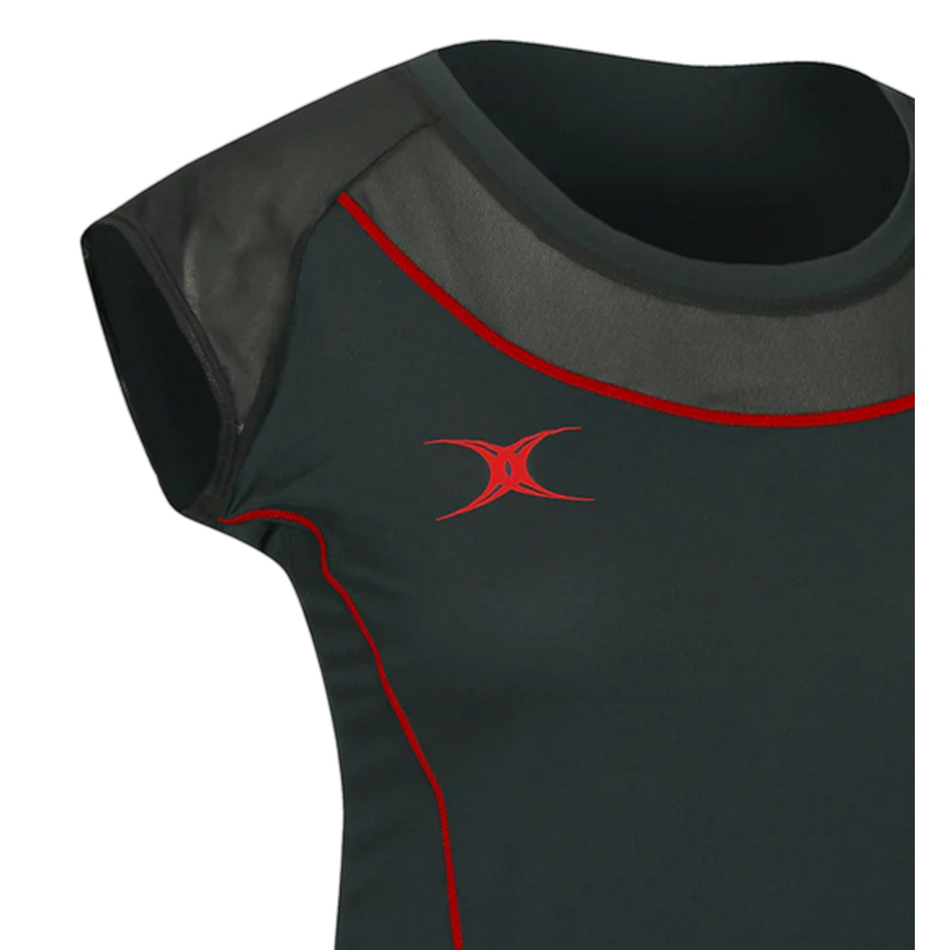 Black-Red - Back - Gilbert Womens-Ladies Vixen Crew Neck Slim T-Shirt